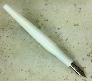 Custom Dip Pen in Snow White Lucite - holds a JoWo nib and feed
